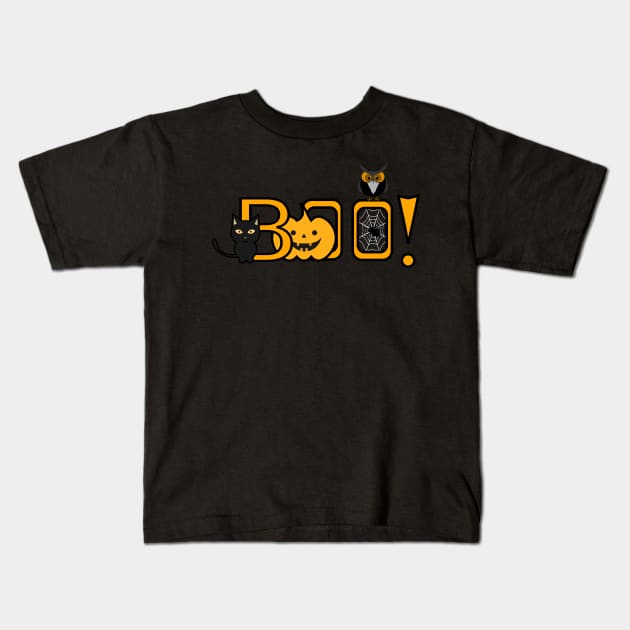 Boo, it's Halloween! Kids T-Shirt by cocodes